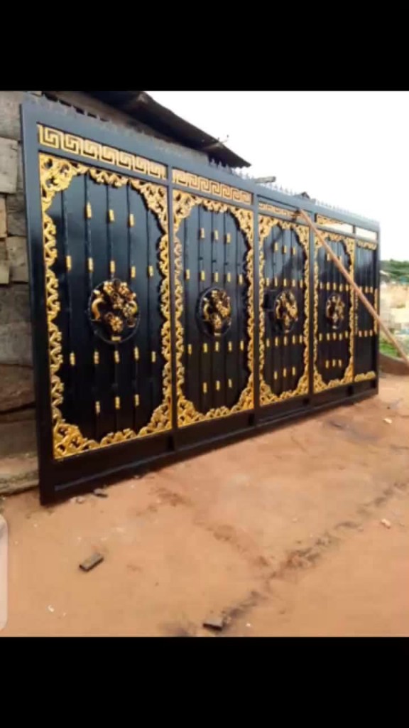 Brown ornamental covered gate design