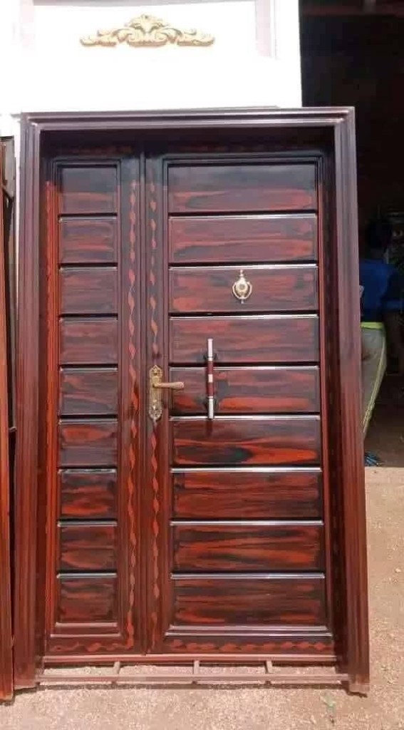 Wood finish security door style